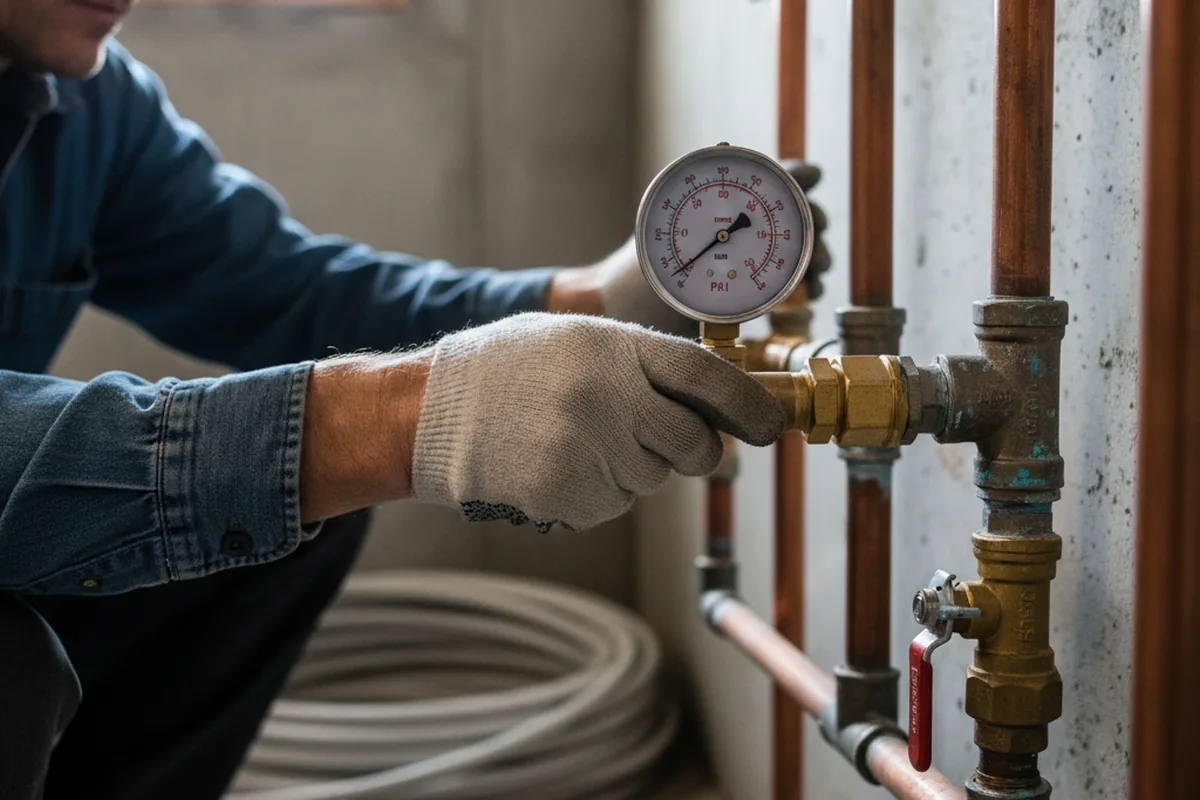 Pressure testing a repaired line during Water Line Repair in Gray Hawk
